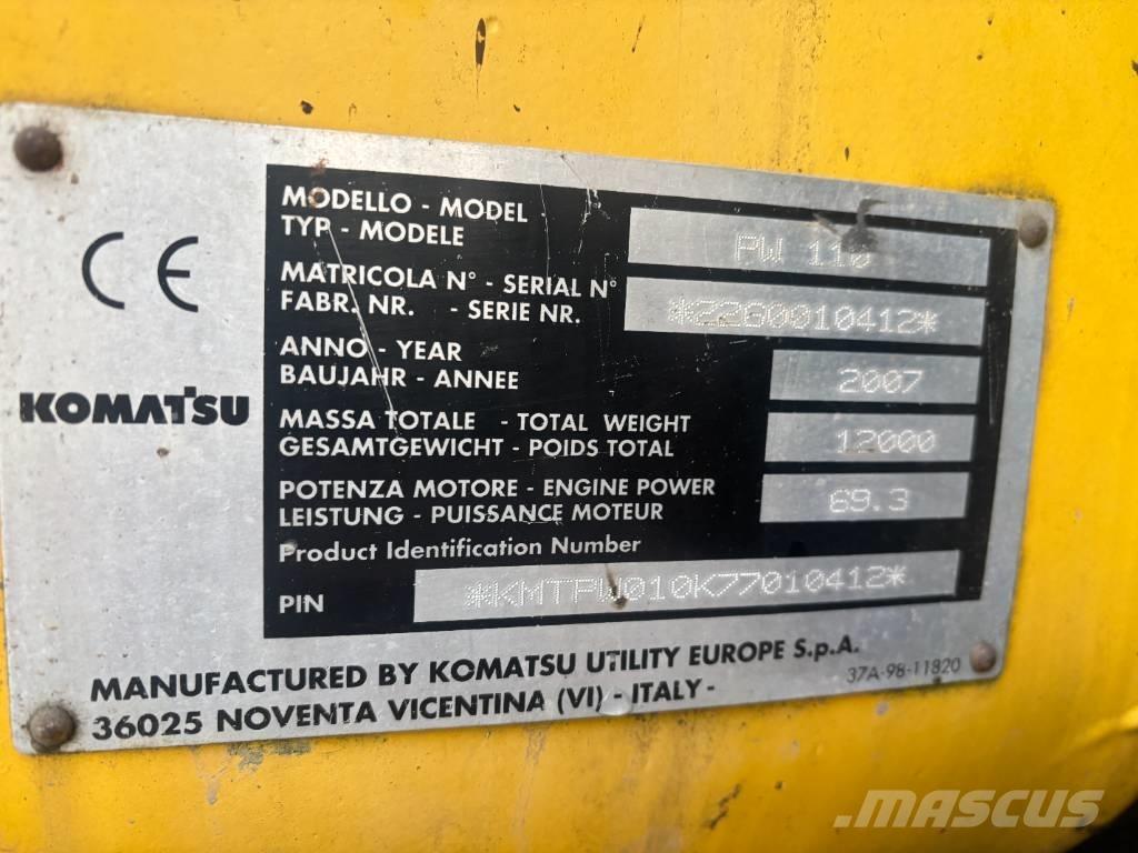 Komatsu PW 110 Excavadoras de ruedas