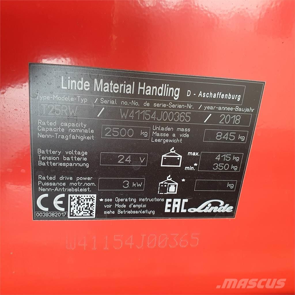 Linde T25RW-lang Montacargas de baja elevación