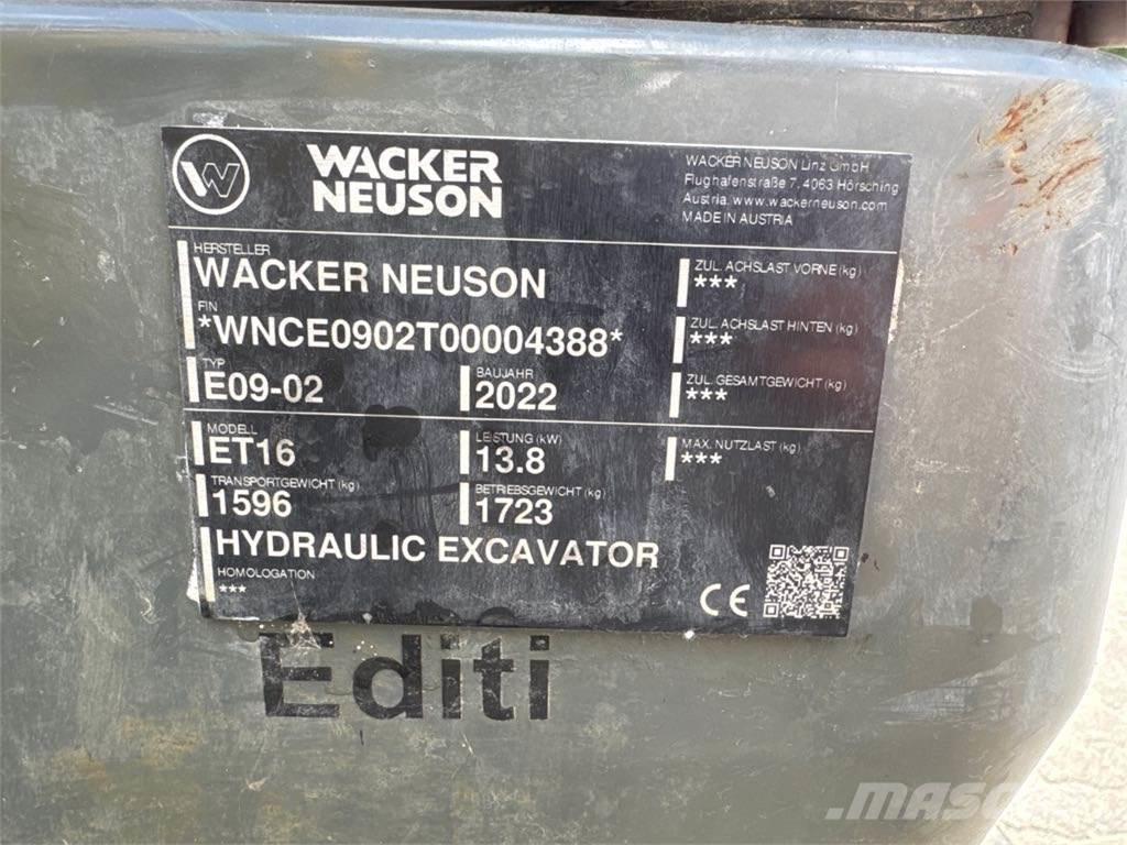 Wacker Neuson ET16 Excavadoras sobre orugas