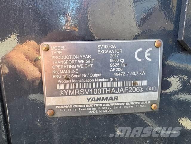Yanmar SV100 -2A, ''SÅLD'' Excavadoras 7t - 12t