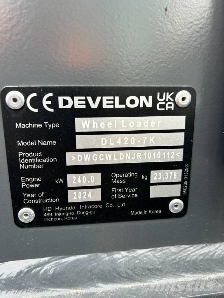Develon DL 420 CVT-7 Cargadoras sobre ruedas
