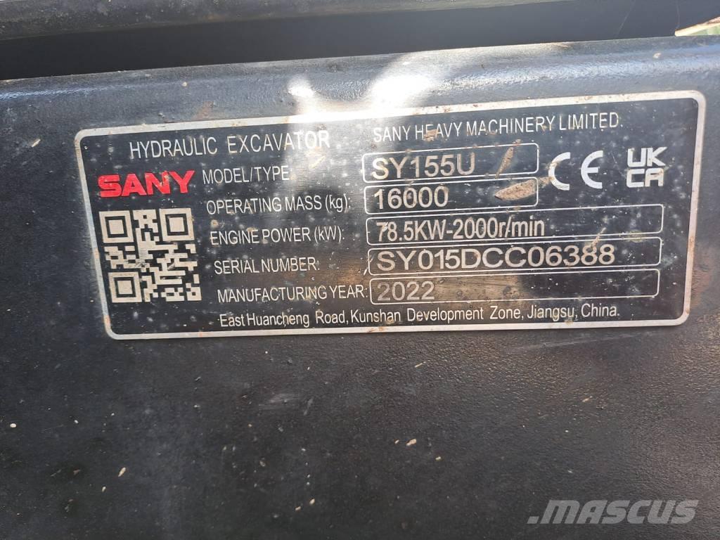 Sany SY 155 U Excavadoras sobre orugas