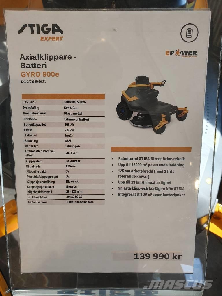 Stiga GYRO 900E DEMO Tractores corta-césped