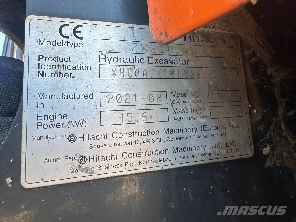 Hitachi ZX 26 U-6 Miniexcavadoras