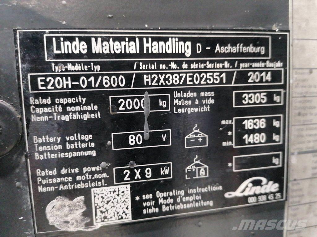 Linde E20H-01/600 Carretillas de horquilla eléctrica