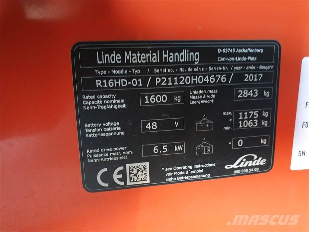 Linde R16HD Montacargas de alcance de gran altura