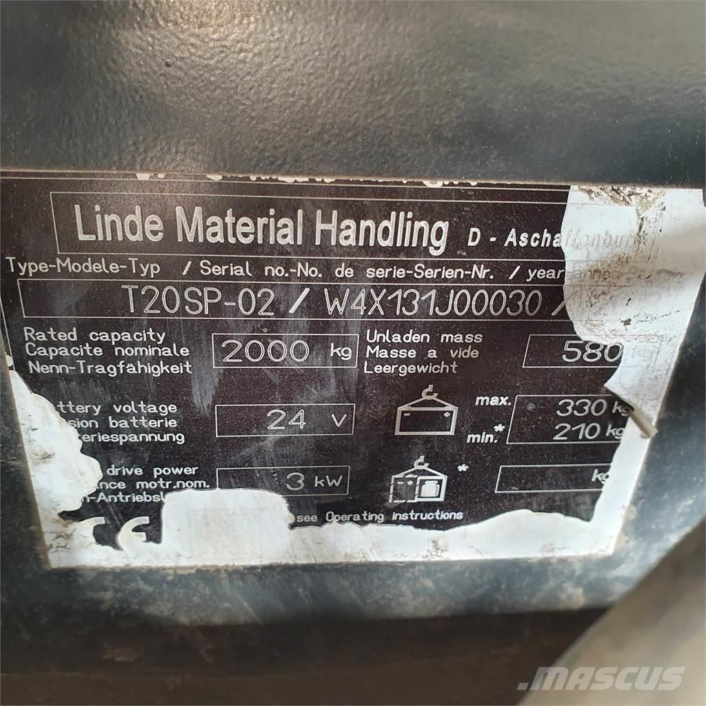 Linde T20SP kurz Montacargas de baja elevación