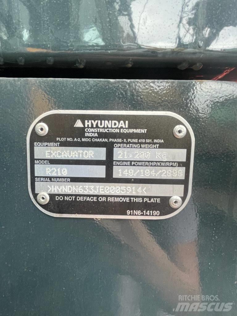 Hyundai R210 Excavadoras sobre orugas