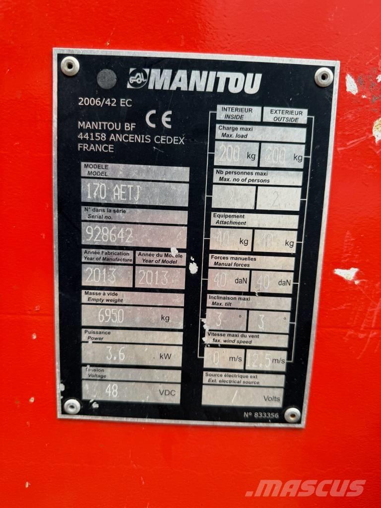 Manitou 170 AETJ Plataformas con brazo de elevación manual