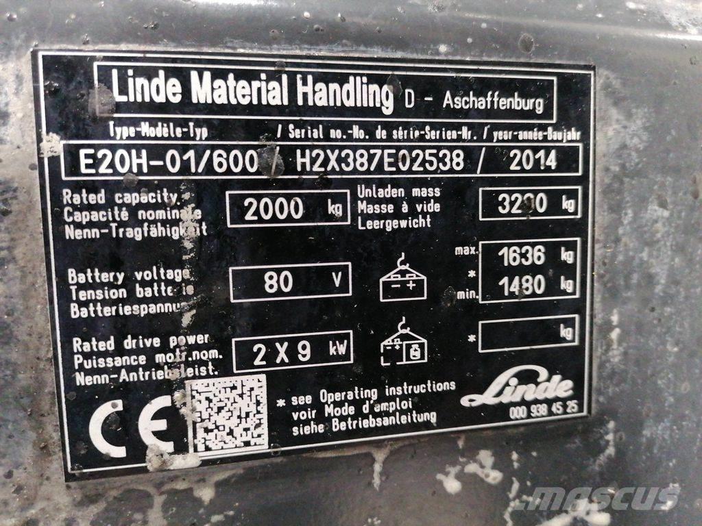 Linde E20H-01/600 Carretillas de horquilla eléctrica