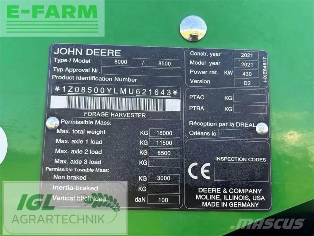 John Deere 8500i Cosechadoras de forraje autopropulsadas