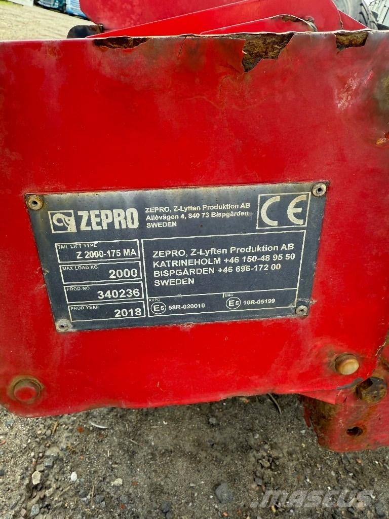  Zepro Bakgavellyft Plataforma