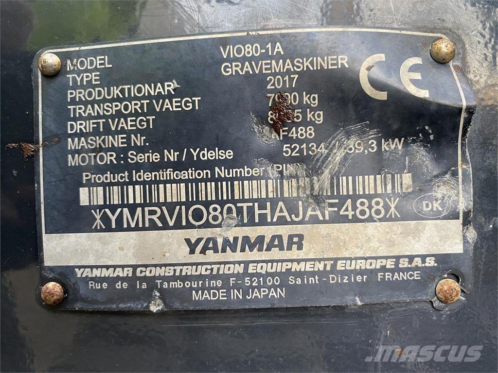 Yanmar VIO80-1A Excavadoras de ruedas