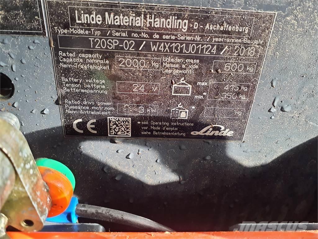 Linde T20SP kurz Montacargas de baja elevación