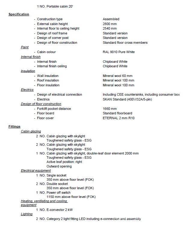 Containex IP GLAS 20 Barracas de construcción