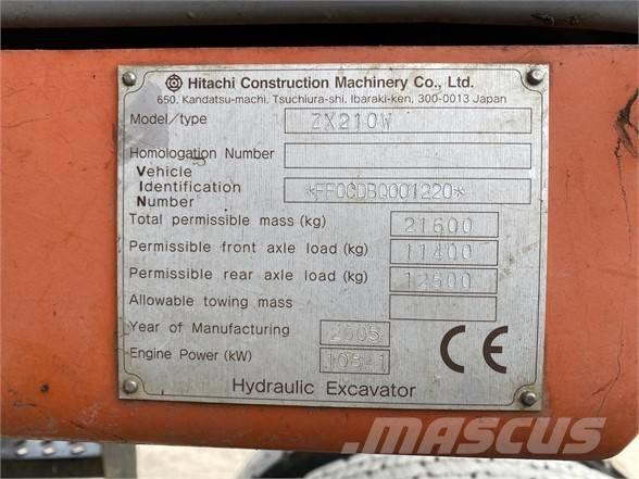 Hitachi ZX 210 W Excavadoras de ruedas