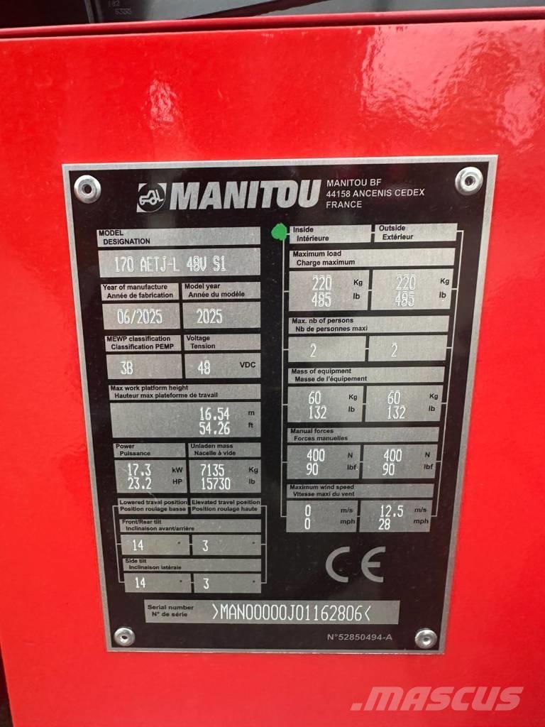 Manitou 170 AETJ Plataformas con brazo de elevación manual