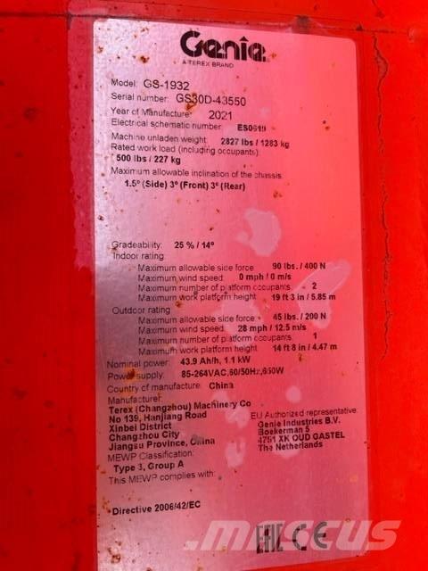 Genie GS 1930E-Drive Plataformas tijera