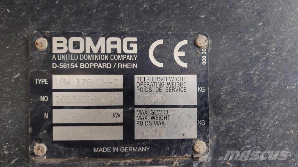 Bomag BW 178 D H-3 Rodillos de doble tambor