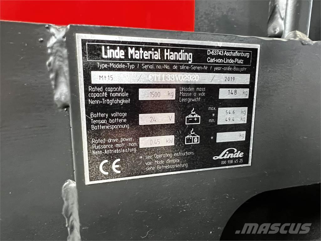 Linde MT15 Montacargas manual