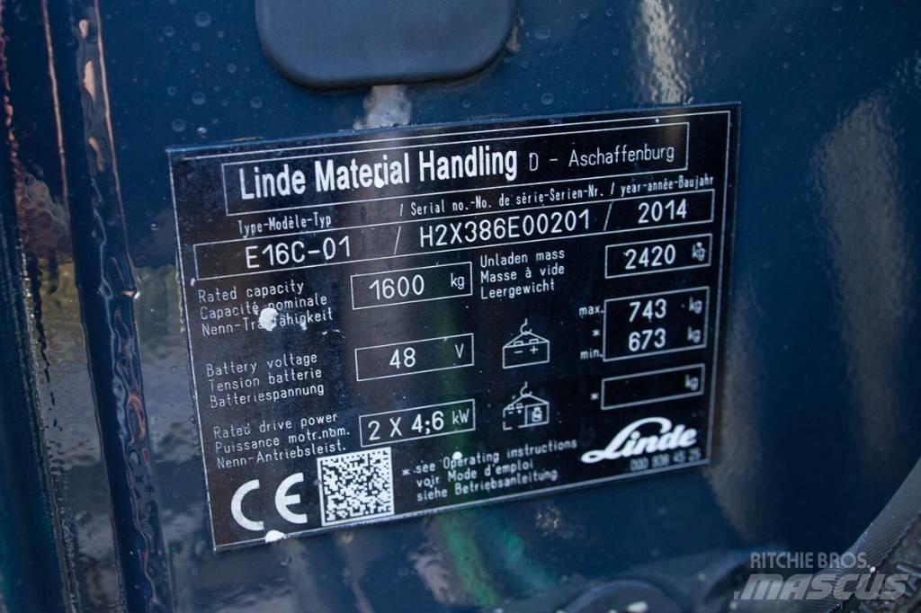 Linde E 16 Carretillas de horquilla eléctrica