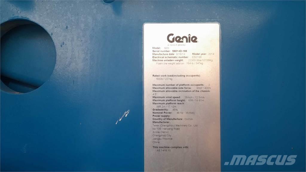 Genie S65 Plataformas con brazo de elevación telescópico