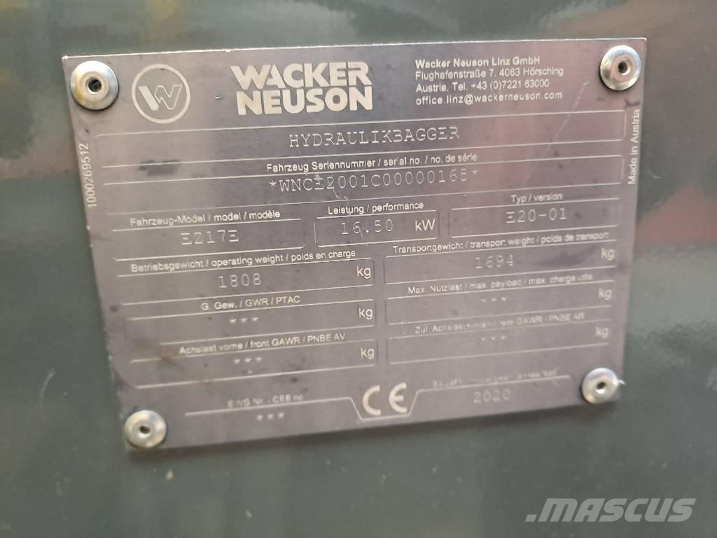 Wacker Neuson EZ17e Excavadoras sobre orugas
