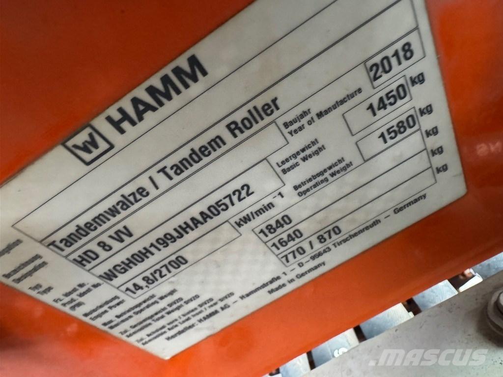 Hamm HD 8 VV Rodillos de doble tambor