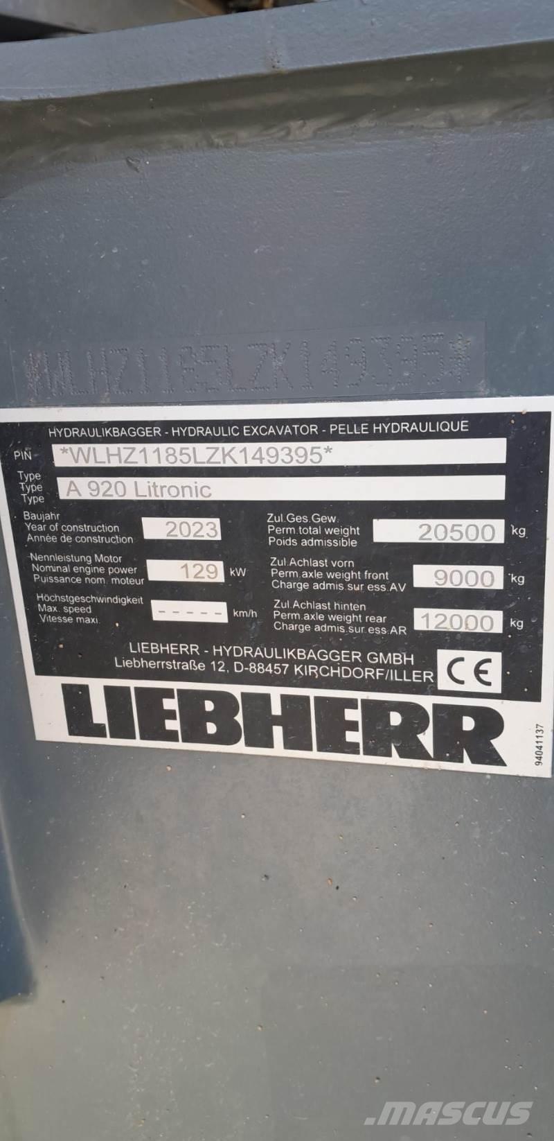 Liebherr A920 Excavadoras de ruedas