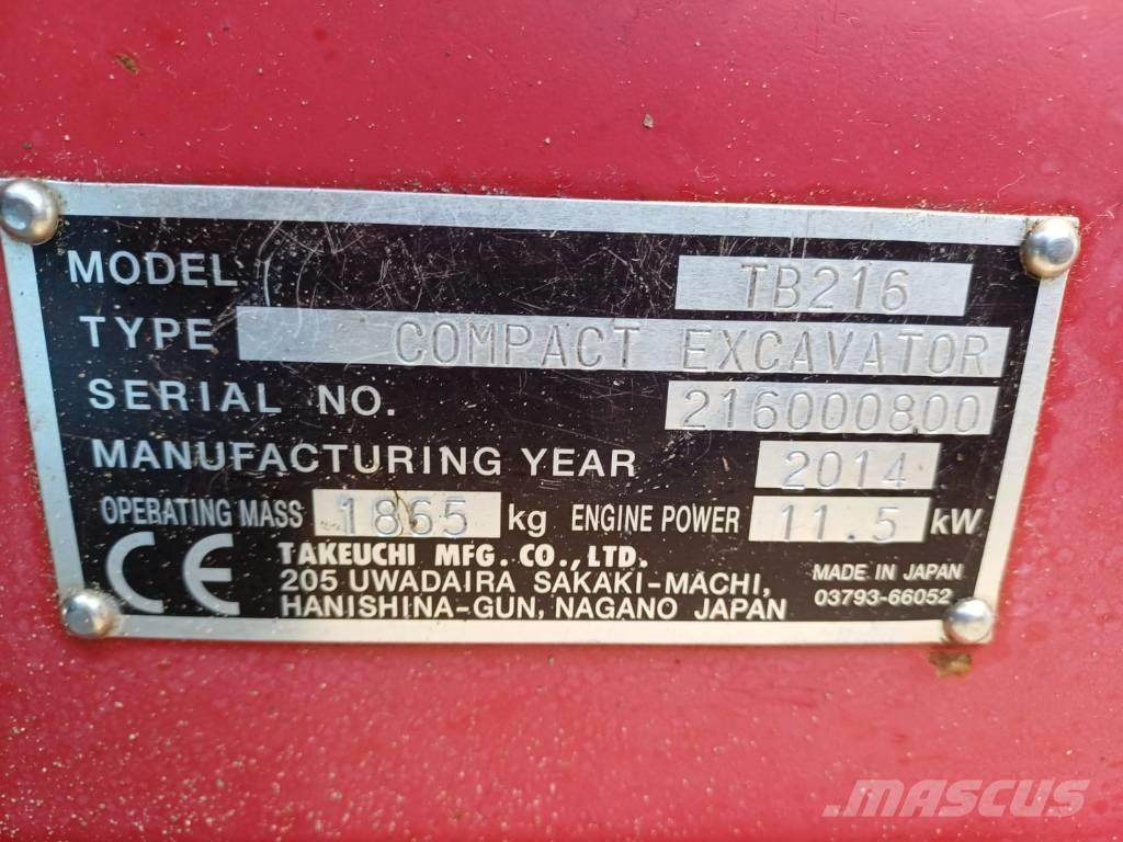 Takeuchi TB 216 Miniexcavadoras