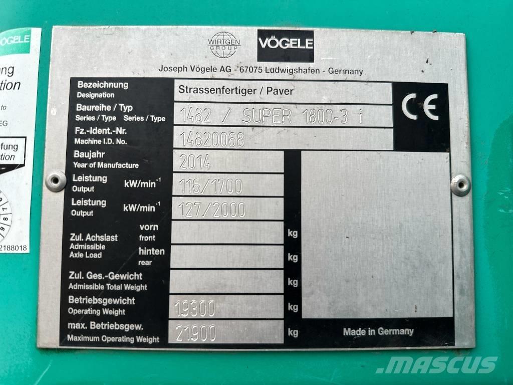 Vögele Super 1800-3i Asfaltadoras