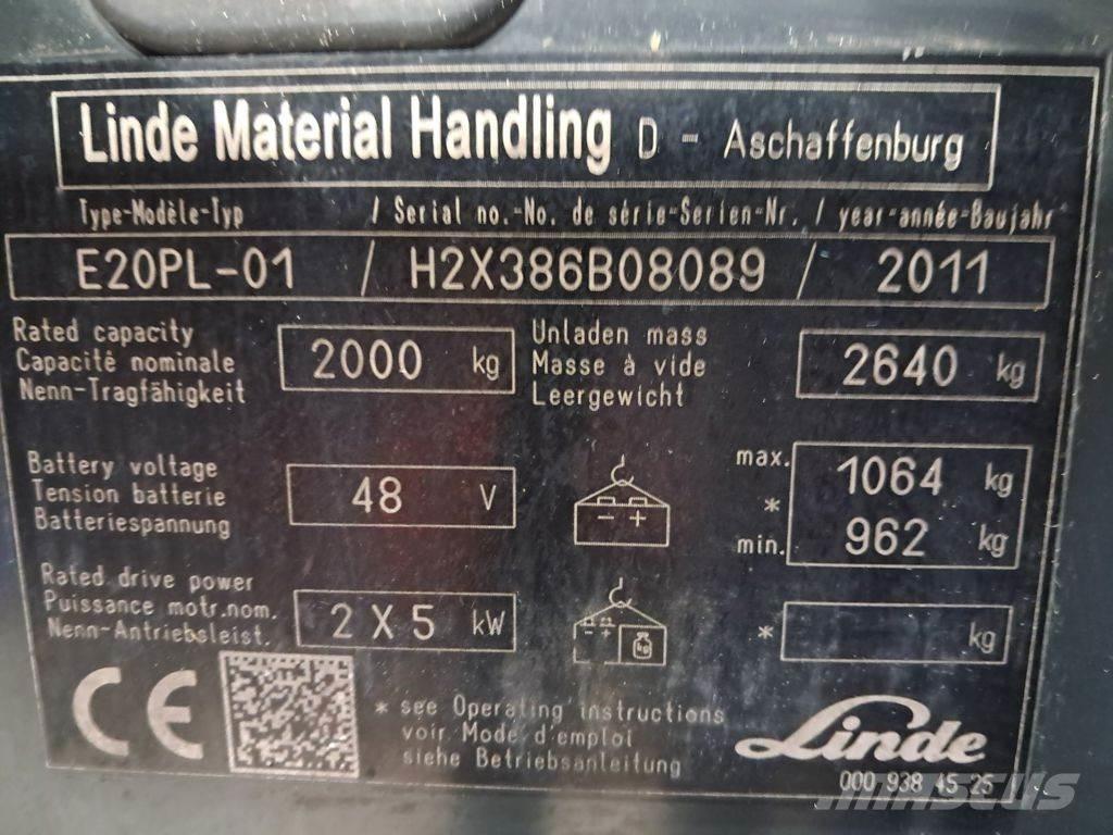Linde E20PL-01 Carretillas de horquilla eléctrica
