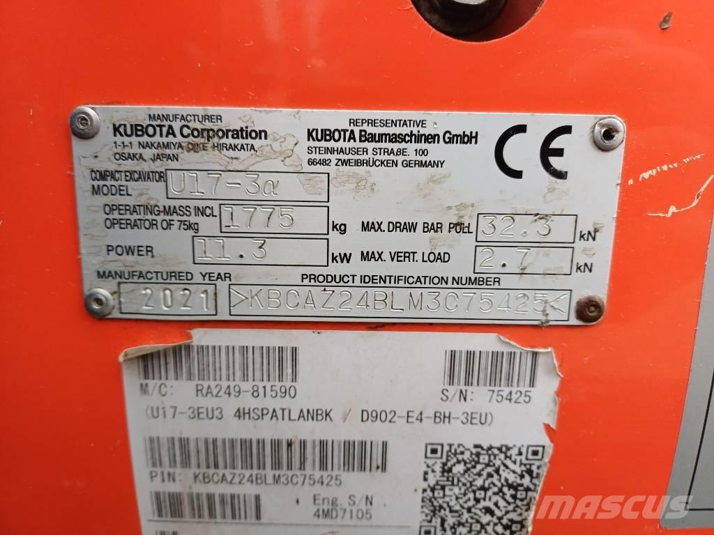 Kubota U 17-3 Miniexcavadoras