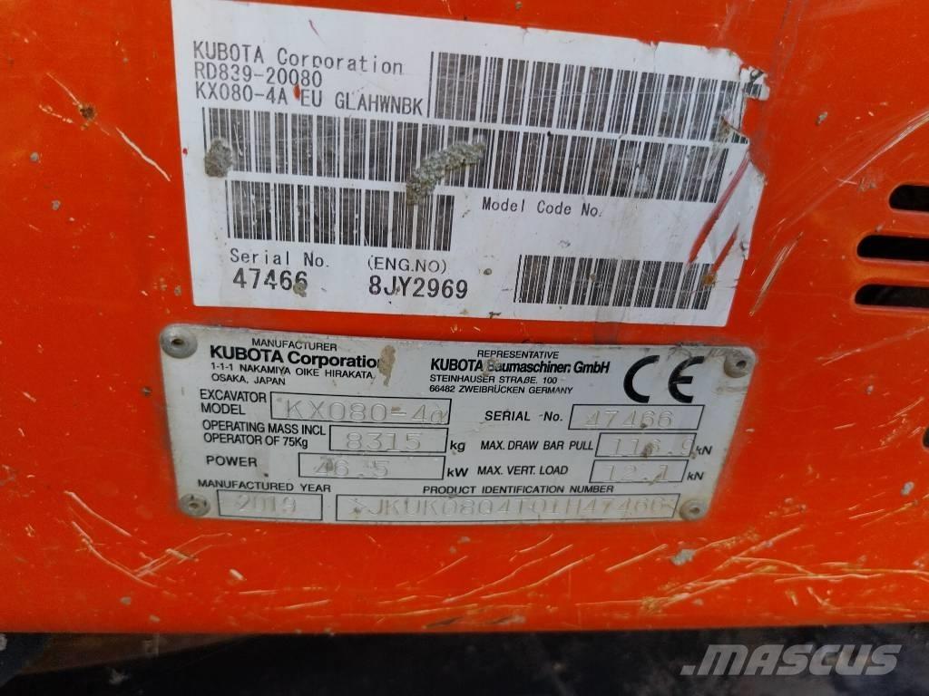 Kubota KX 080-4 Excavadoras 7t - 12t