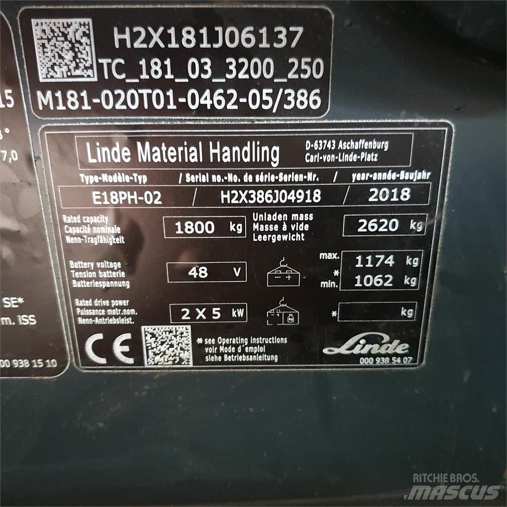 Linde E18PH Carretillas de horquilla eléctrica