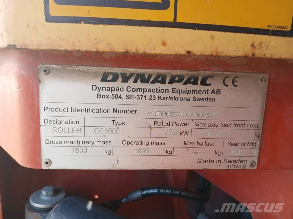 Dynapac CC1000, Vält Rodillos de doble tambor