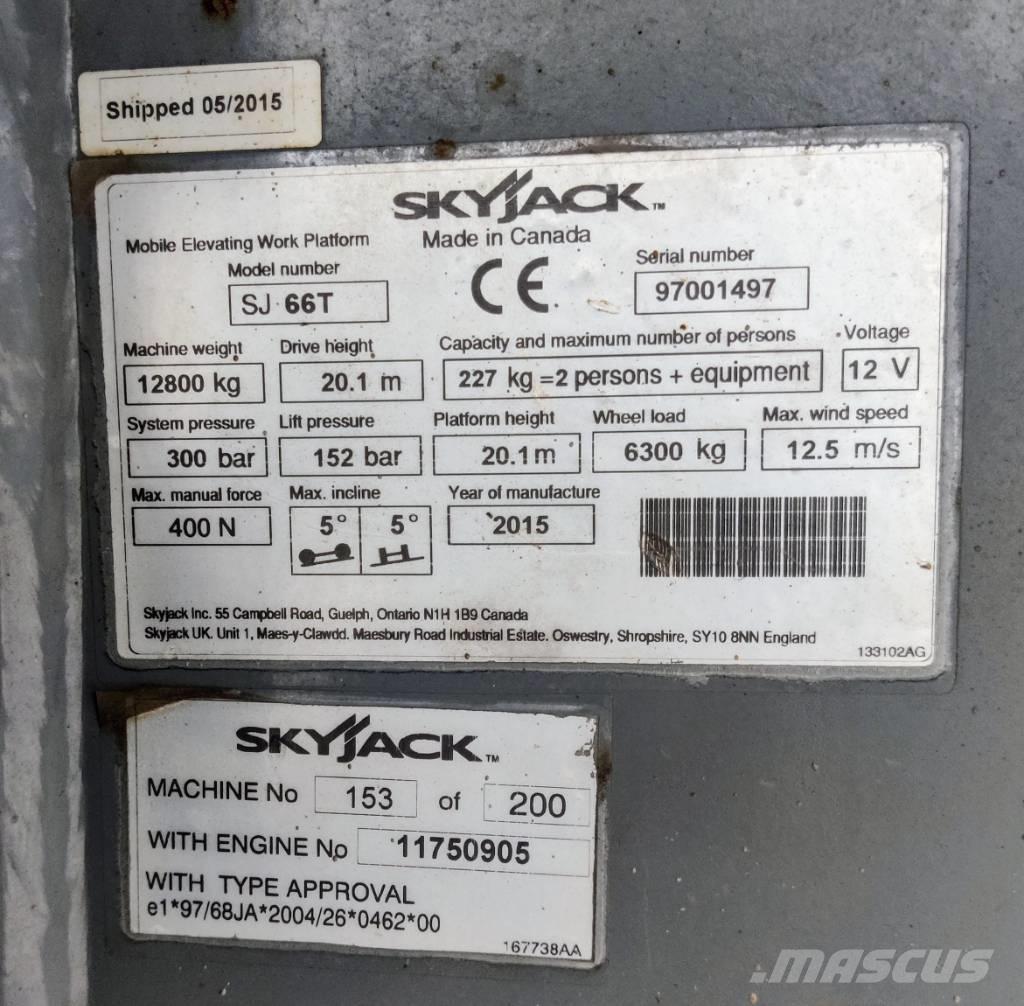 SkyJack SJ 66 T Plataformas con brazo de elevación manual