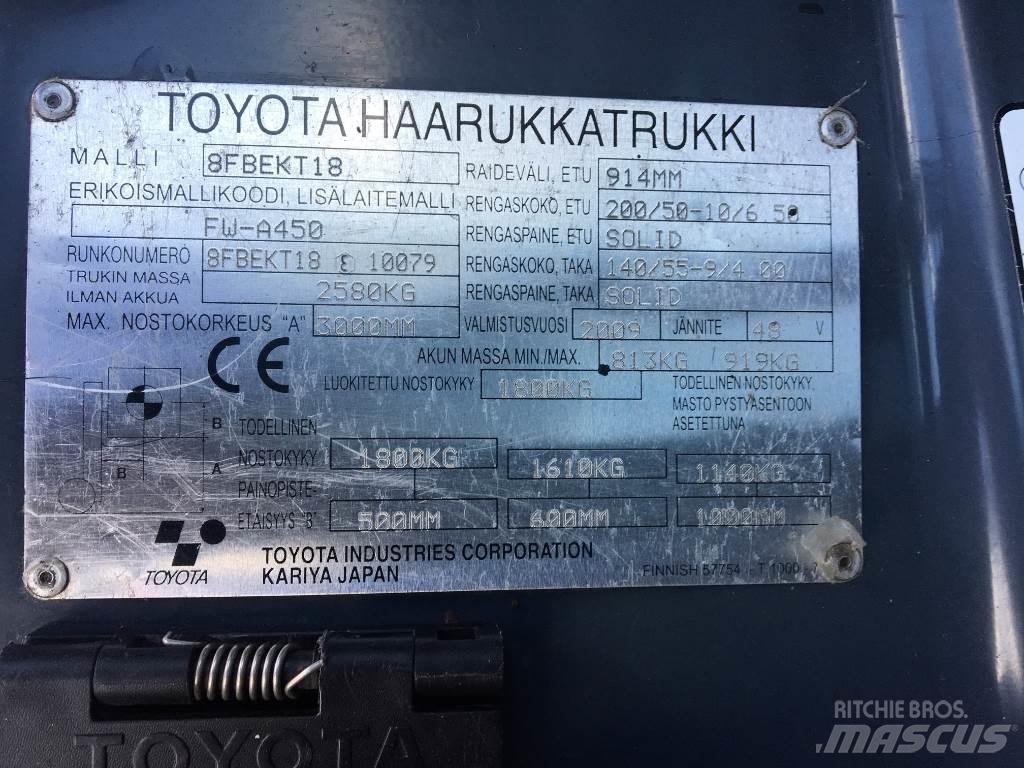 Toyota 8FBEKT18 Carretillas de horquilla eléctrica