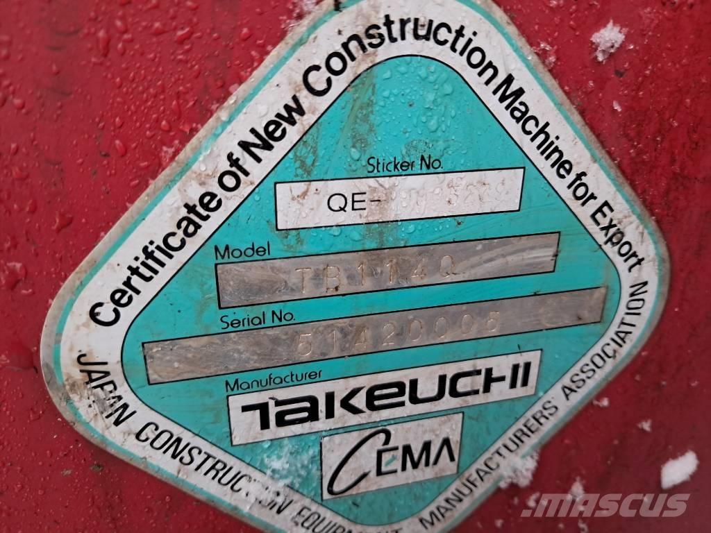Takeuchi TB 1140 Excavadoras sobre orugas
