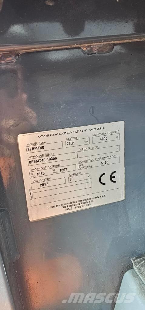 Toyota 8FBMT40 Carretillas de horquilla eléctrica