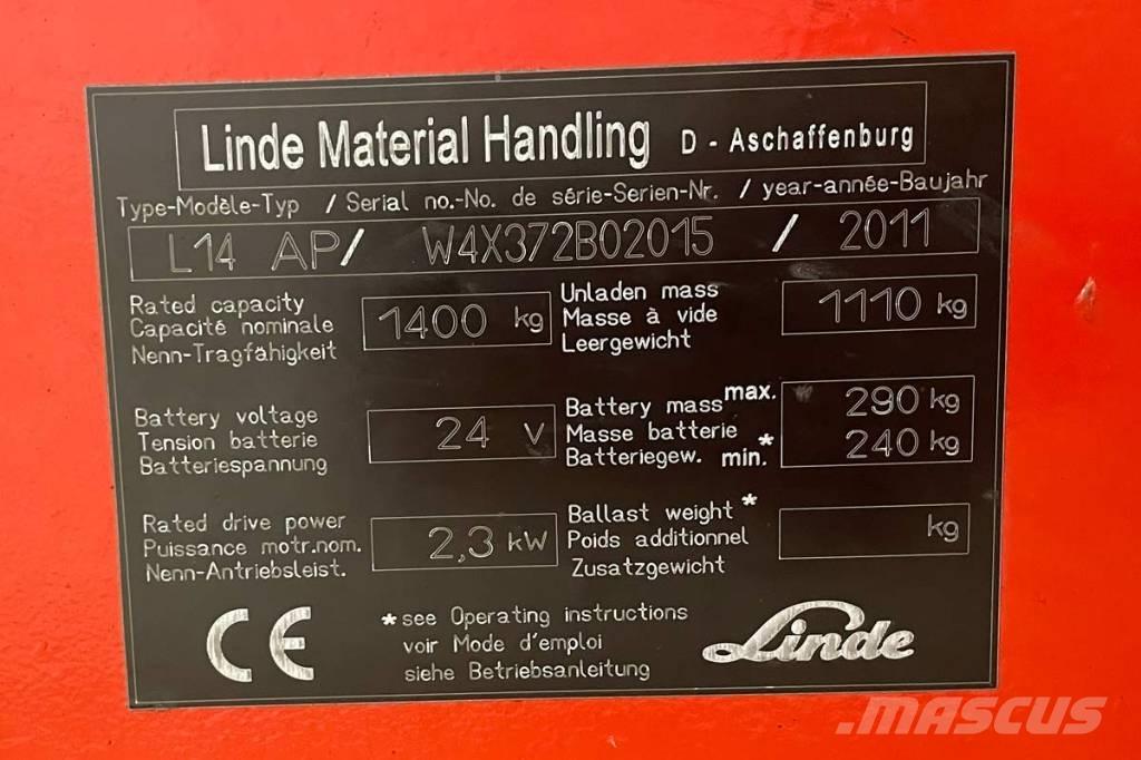 Linde L 14 Apiladoras eléctricos