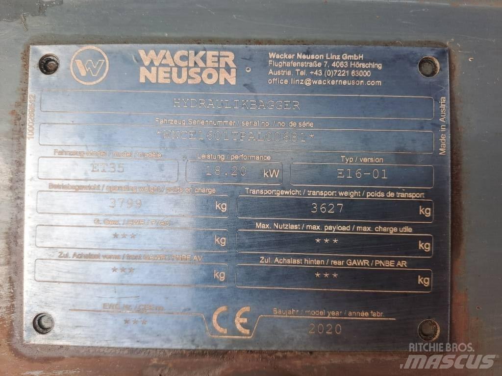 Wacker Neuson ET35 Excavadoras sobre orugas