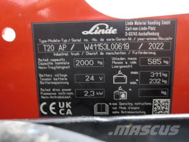 Linde T20AP Montacargas con plataformas de baja elevación