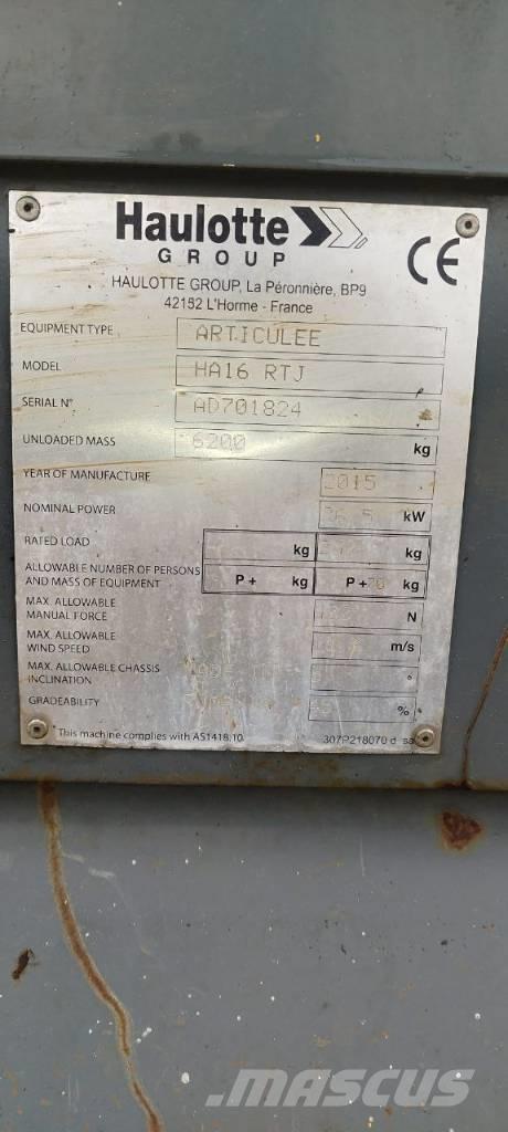Haulotte HA 16 RTJ Plataformas con brazo de elevación manual