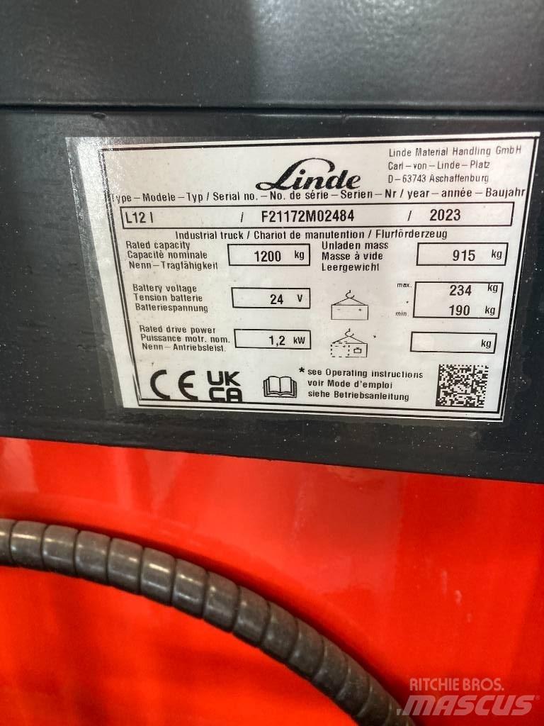 Linde L12i/1172 Montacargas manual