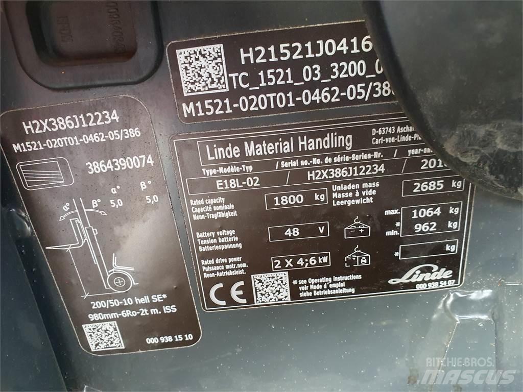 Linde E18L Carretillas de horquilla eléctrica