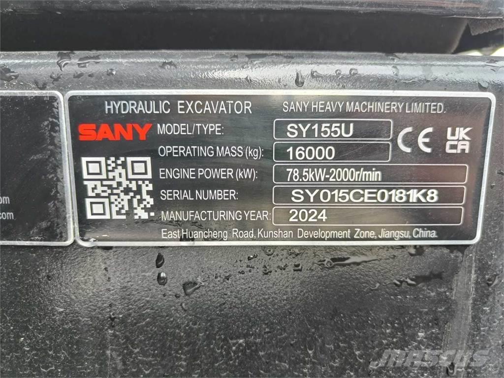 Sany SY155U Excavadoras sobre orugas