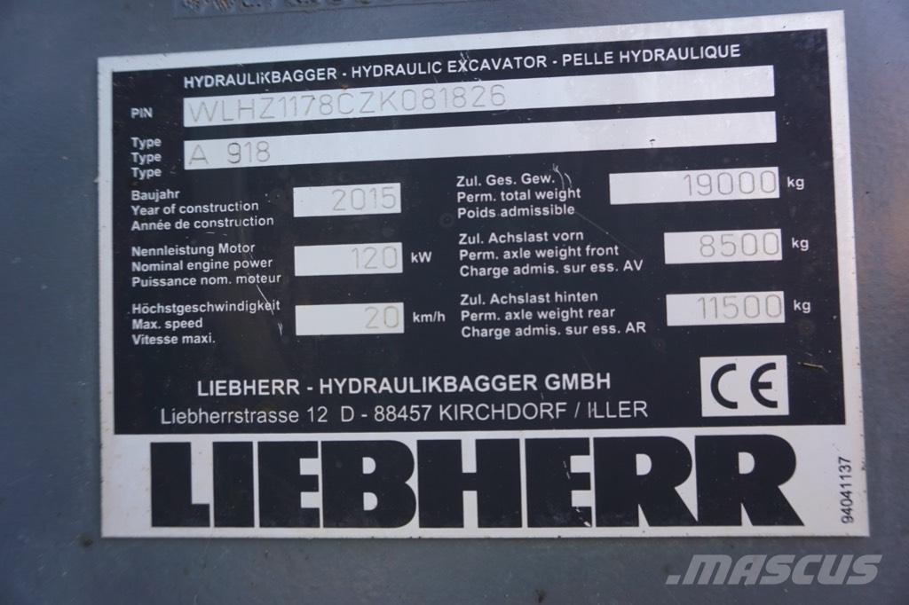 Liebherr A 918 Excavadoras de ruedas