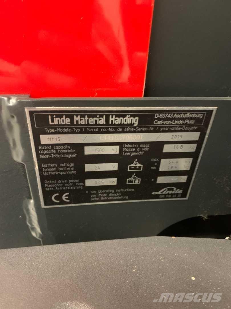 Linde MT15 Montacargas manual