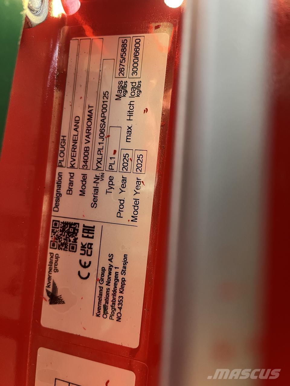 Kverneland 3400B Arados reversibles